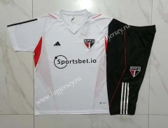 2023-2024 Sao Paulo Futebol Clube White Short Sleeve Thailand Soccer Tracksuit-815
