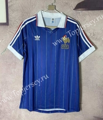 Retro Version 1982 France Home Blue Thailand Soccer Jersey AAA-6590