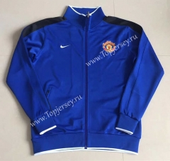 Retro Version 2010 Manchester United Blue Thailand Soccer Jacket -9171