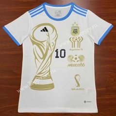 2022-2023 Champions Commemorative Version Argentina White Thailand Soccer Jersey AAA-3079