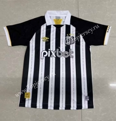 2023-2024 Santos FC Away Black&White Thailand Soccer Jersey AAA-0009