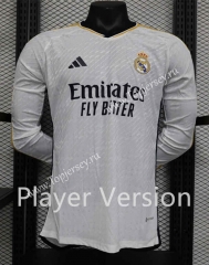 Player Version 2023-2024 Real Madrid Home White LS Thailand Soccer Jersey AAA-888