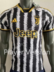 Player Version 2023-2024 Correct Version Juventus Home Black&White Thailand Soccer Jersey AAA-518