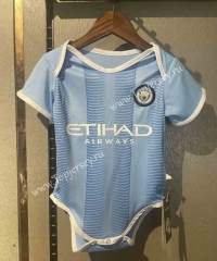 2023-2024 Manchester City Home Blue Baby Soccer Uniform
