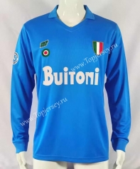 Retro Version 87-88 Napoli Home Blue LS Thailand Soccer Jersey AAA-503