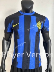Player Version 2023-2024 Inter Milan Home Blue&Black Thailand Soccer Jersey AAA-8407