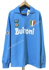 Retro Version 87-88 Napoli Home Blue LS Thailand Soccer Jersey AAA-7505