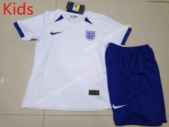 2023-2024 England Home White Kids/Youth Soccer Uniform-507
