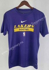 Los Angeles Lakers Purple NBA Cotton T-shirt-311