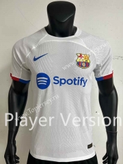 Player Version 2023-2024 Barcelona Away White Thailand Soccer Jersey AAA-8407