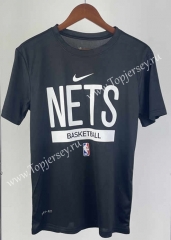 Brooklyn Nets Black NBA Cotton T-shirt-311