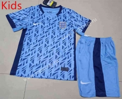2023-2024 England Away Blue Kids/Youth Soccer Uniform-507