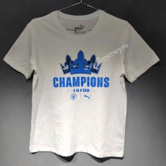 2023-2024 Champion Version Manchester City White Cotton Shirt-LH