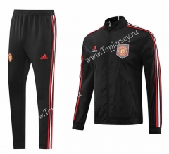2023-2024 Manchester United Black Double-Sided Wear Thailand Trench Coats Uniform-LH