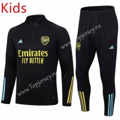 2023-2024 Arsenal Black Kids/Youth Soccer Tracksuit -411