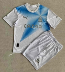 2023-2024 Commemorative Version Olympique de Marseille White&Blue Soccer Uniform-AY