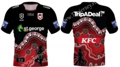 2023-2024 Native Version St George Red&Black Thailand Rugby Shirt