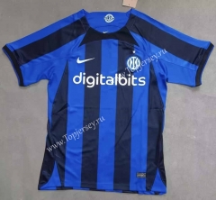 With Sponsor Version 2022-2023  Inter Milan Home Blue&Black Thailand Soccer Jersey AAA-0871