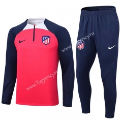 2023-2024 Atletico Madrid Red&Pink Thailand Soccer Tracksuit-411
