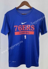 Philadelphia 76ers Blue NBA Cotton T-shirt-311