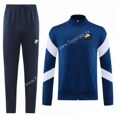 Dark Blue Thailand Soccer Jacket Uniform-LH