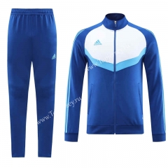 Blue&White Thailand Soccer Jacket Uniform-LH