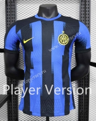Player Version 2023-2024 Inter Milan Home Blue&Black Thailand Soccer Jersey AAA-888