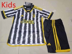 2023-2024 Juventus Home Black&White Kids/Youth Soccer Uniform-507