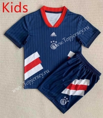 Retro Version Ajax Royal Blue Kid/Youth Soccer Uniform-AY