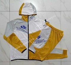 2023-2024 Yellow&White Thailand Soccer Jacket Uniform With Hat-815