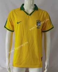 Retro Version 1997 Brazil Home Yellow Thailand Soccer Jersey AAA-503
