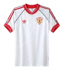 Retro Version The winners Cup final 1991 Manchester United White Thailand Soccer Jersey AAA-7505