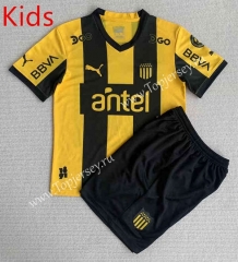 2023-2024 CA Peñarol Home Yellow&Black Kids/Youth Soccer Uniform-AY