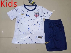 2023-2024 USA Home White Kids/Youth Soccer Unifrom-507