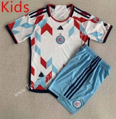 2023-2024 Chicago Fire Away White Kids/Youth Soccer Uniform-AY