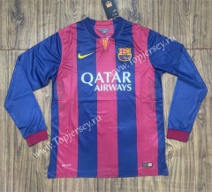 Retro Version 14-15 Barcelona Home Red&Blue LS Thailand Soccer Jersey AAA-SL
