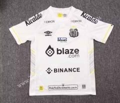 With Sponsor version 2023-2024 Santos FC Away White Thailand Soccer Jersey AAA-417