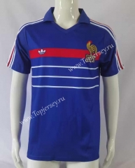 Retro Version 82-84 France Home Blue Thailand Soccer Jersey AAA-503