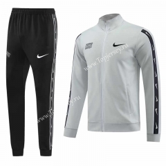 2023-2024 Light Gray Thailand Soccer Jacket Uniform -LH