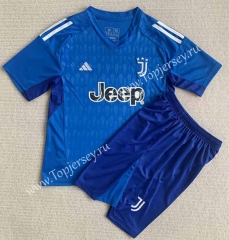 2023-2024 Juventus Goalkeeper Blue Soccer Uniform-AY