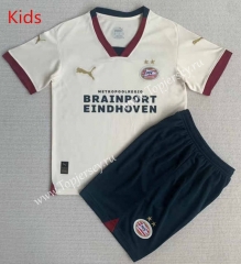 2023-2024 PSV Eindhoven Away Beige Kids/Youth Soccer Uniform-AY