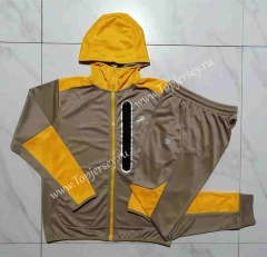 2023-2024 Khaki Thailand Soccer Jacket Uniform With Hat-815