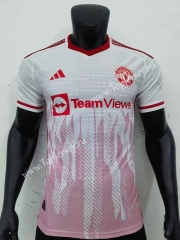 Player Version 2023-2024 Manchester United Away White Thailand Soccer Jersey AAA