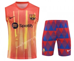 2023-2024 Barcelona Orange Thailand Soccer Vest Uniform-418