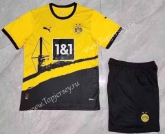 2023-2024 Borussia Dortmund Home Yellow Soccer Uniform-709