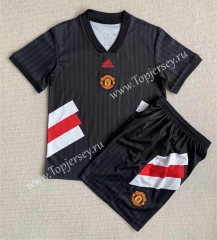 Retro Version Manchester United Black Soccer Uniform-AY