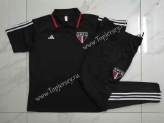 2023-2024 Sao Paulo Futebol Clube Black Thailand Polo Uniform-815
