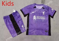 2023-2024 Liverpool 2nd Away Purple Kids/Youth Soccer Uniform-3454
