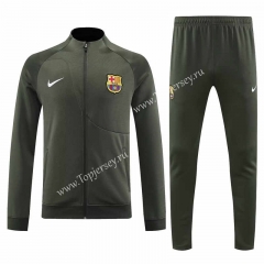 2023-2024 Barcelona Army Green Thailand Soccer Jacket Uniform-4627