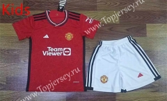 2023-2024 Manchester United Home Red Kids/Youth Soccer Uniform-709